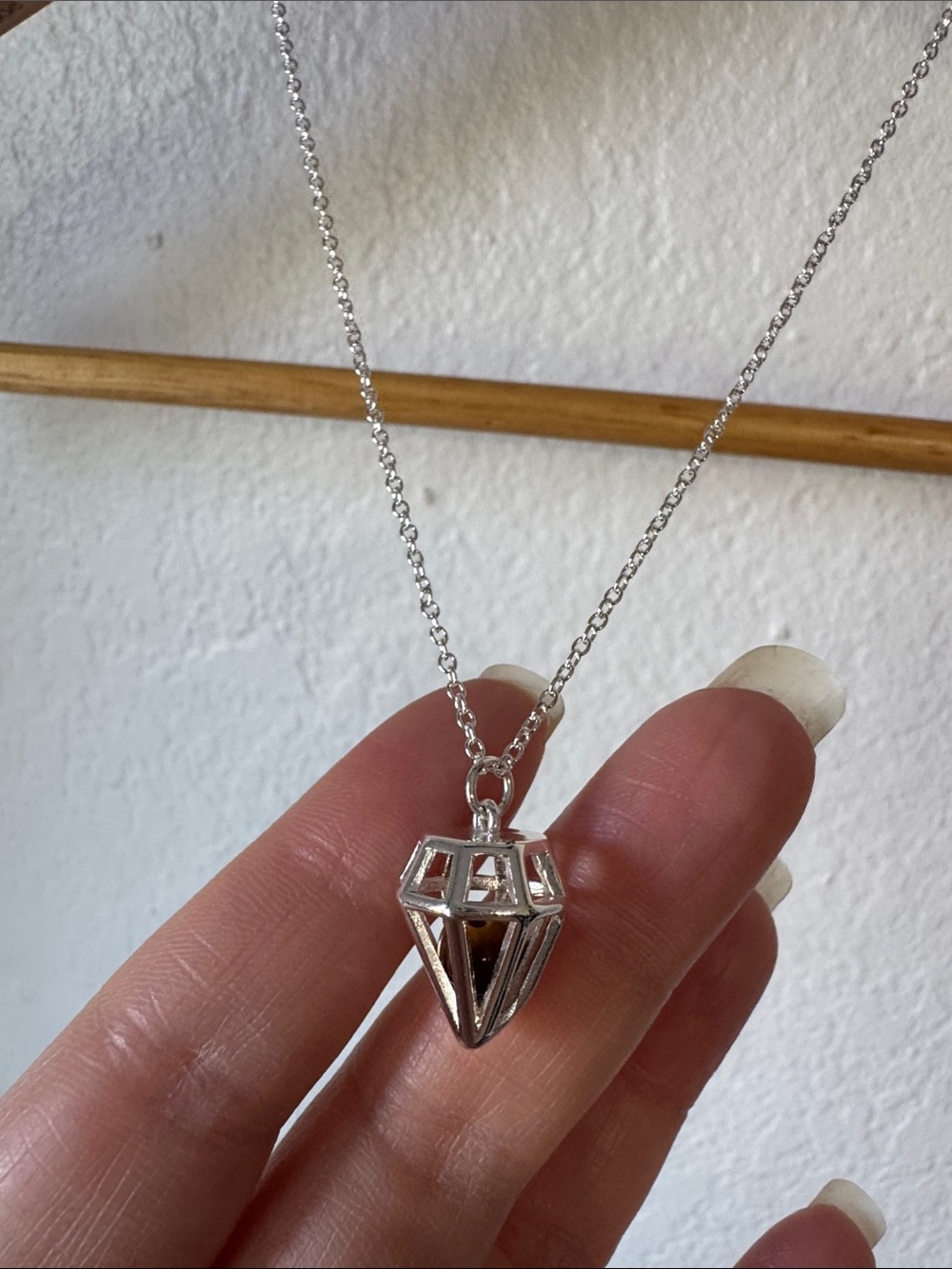 Silver Tone Cage Pendant